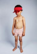 Image of MINI RODINI stripe swim pants, red