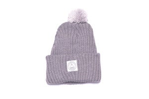 Image of Laser Pom Pom beanie in Heather grey