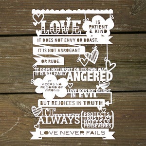 Image of I Corinthians 13 Paper Cutting