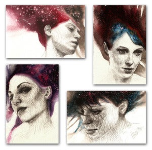 Image of "Girls with Stars in Their Hair" Print set