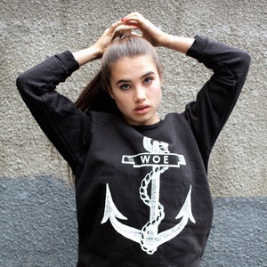 Image of WOE ANCHOR black oversize sweatshirt