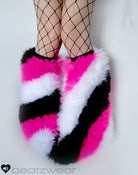 Image of Swirl fluffies Pink, black, and white uv 