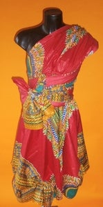 Image of Red Angelina Multi-Wrap Dress
