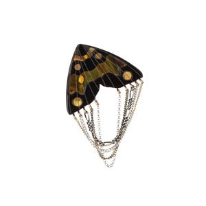 Image of Monarch Inlay Stud Chain Single / Black & Gold