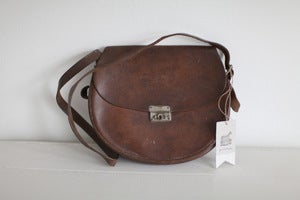 Image of 1940s leather saddle bag