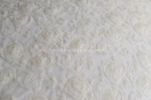 Image of * ON SALE * Ivory Eyelet Flower Fabric for Backdrops or Bean Bag Covers - 2 YARDS