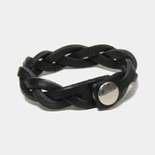 Image of Leather Braided Bracelet - Raven