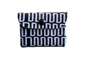 Image of Card Holder- Black Leather with Lavender Heatbeat