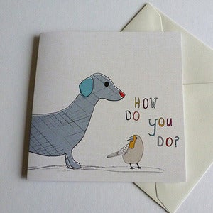Image of Dog and Bird Greeting Card