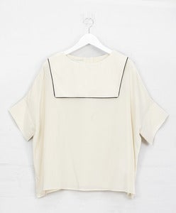 Image of Ivory Silk 'Backwards' Sailor Top