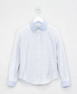Image of Striped Cotton Cleric Shirt