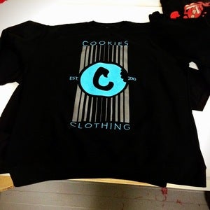 Image of "Drip" crewneck (classic thin mint/grey on black)