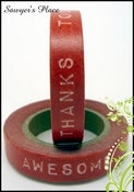 Image of Cromwell Flame Red Text Washi Tape - Japanese Masking / Smash / Tissue Tape - 10mm x 10m