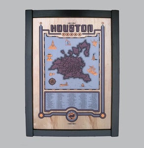 Image of houston map framed