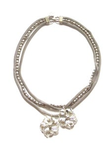 Image of Silver Double Floral Necklace