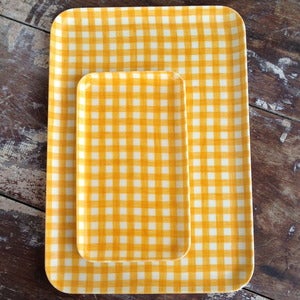 Image of Linen Tray: Yellow Check