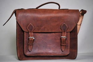 Image of Leather Brief Case (with Pocket) *More Colors Available