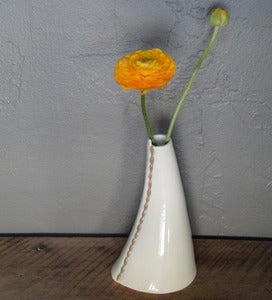 Image of Beaded Porcelain Bud Vase