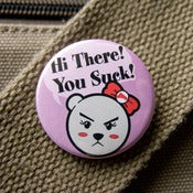 Image of Hi There Bear hates people button