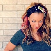 Image of the cotton turband- black polka dot & floral