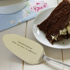 Image of Personalised Silver Plated Cake Slice 