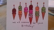 Image of SINGLE NOTECARDS: Ice Cream Birthday!