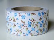 Image of Fabric tape "Blue flowers"