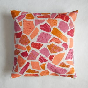 Image of Terrazzo print cushion - pinks
