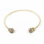 Image of Delicate Crystal Open Bangle Bracelet