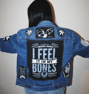 Image of SICK X YOUNG GUNS 'FEELS' denim jacket MEDIUM