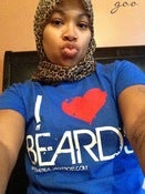 Image of ROYAL BLUE "I LOVE BEARDS" WHITE PRINT RED HEART 