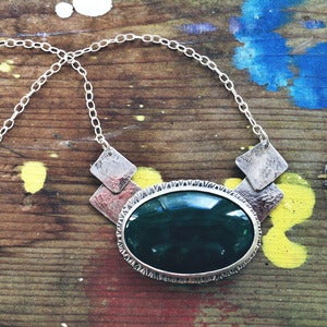 Image of Alaskan Jade Fine Silver Necklace
