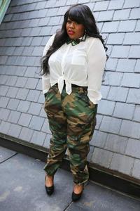Image of High Waist Army Fatigue Pants 