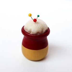 Image of Red & Gold Teeny, Tiny Modern Pincushion