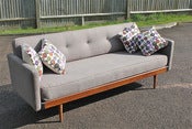 Image of Newly restored vintage Danish style sofa-bed designed circa 1950/60s