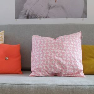 Image of Housse de coussin Tas-ka - Maisons rose