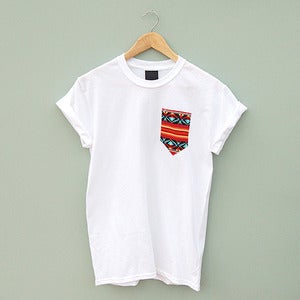 Image of Red Aztec Pocket Tee by Patch Apparel 