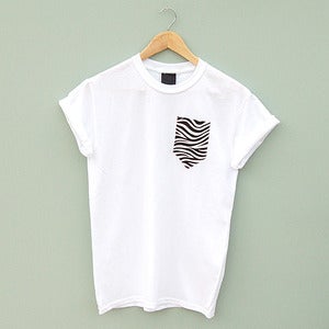 Image of Zebra Pocket Tee by Patch Apparel 
