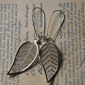 Image of Silver Leaf Earrings by Larissa Loden