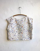 Image of Watercolor Brushstrokes Neutral Linen Blouse