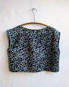 Image of Watercolor Brushstrokes Black Linen Blouse