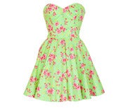 Image of Green Floral vintage Style Party Dress