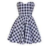 Image of Monochrome Check Party Dress 