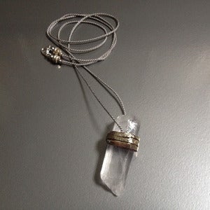 Image of FATTY LEATHER WRAPPED CRYSTAL