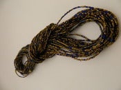 Image of Gold and Blue Single Strand glass bead 