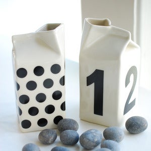 Image of Black Numbers or Polkadot Milk Jug