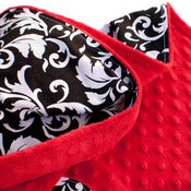 Image of Personalized Minky Baby Blanket -- Black White Floral