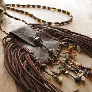 Image of Wisdom Keeper brown leather pouch
