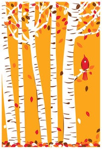 Image of Autumn Cardinal Art Poster by Strawberryluna