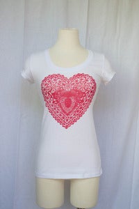 Image of Roger & Peach // Latice Heart T-Shirt